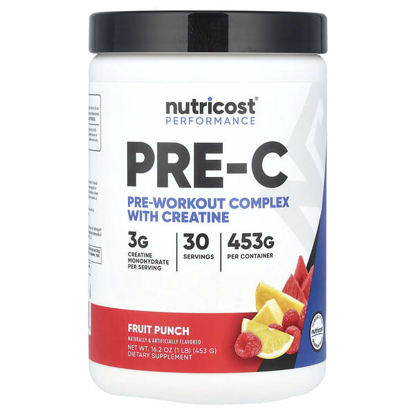 Nutricost Performance, Pre-C, Pre-Workout Complex With Creatine, Fruit Punch, 1 lb (453 g)