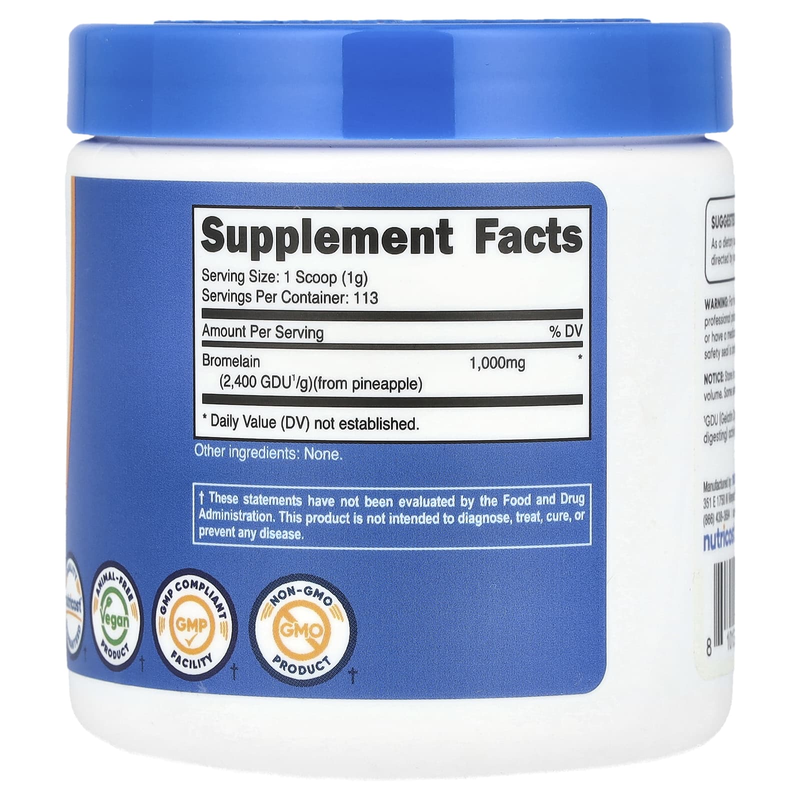 Nutricost, Bromelain, Unflavored , 4 oz (113 g)