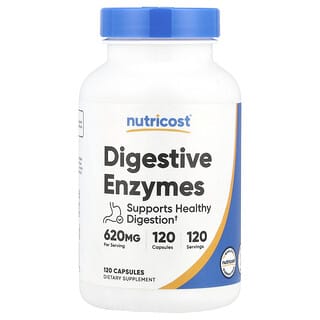 Nutricost, Enzymy trawienne, 620 mg, 120 kapsułek