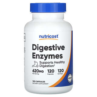 Nutricost, Enzimi digestivi, 620 mg, 120 capsule