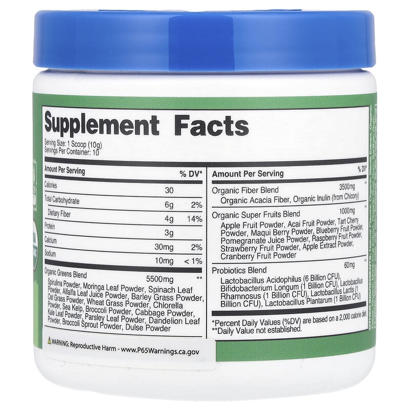 オーガニック スーパーグリーン、プレーン、103g（3.7オンス）