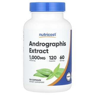 Nutricost, Ekstrak Andrographis, 1.000 mg, 120 Kapsul (500 mg per Kapsul)