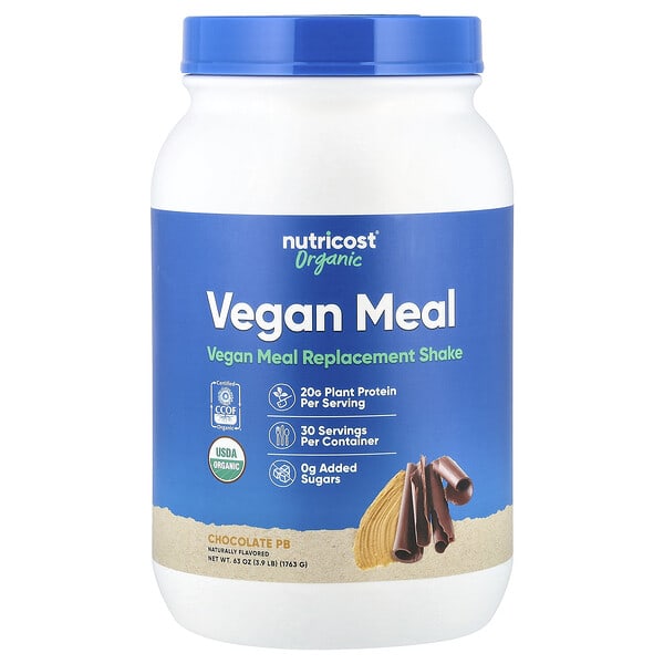 Nutricost Organic Vegan Meal, Chocolate PB, 3.9 lb (1,763 g)