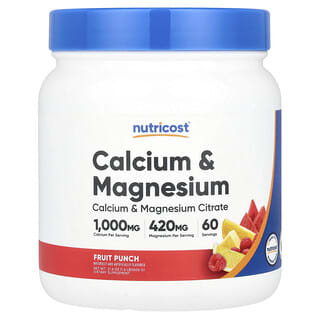 Nutricost, Calcium et magnésium, Punch aux fruits, 606 g