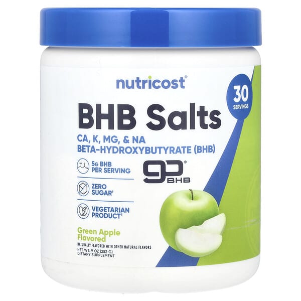 Nutricost, BHB Salts, goBHB®, Green Apple, 9 oz (252 g)