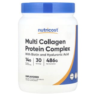 Nutricost, Multi Collagen Protein Complex, Unflavored, 1.1 lb (486 g)