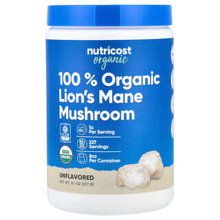 Nutricost, Hydne hérisson, 100 % biologique, Sans arôme, 227 g