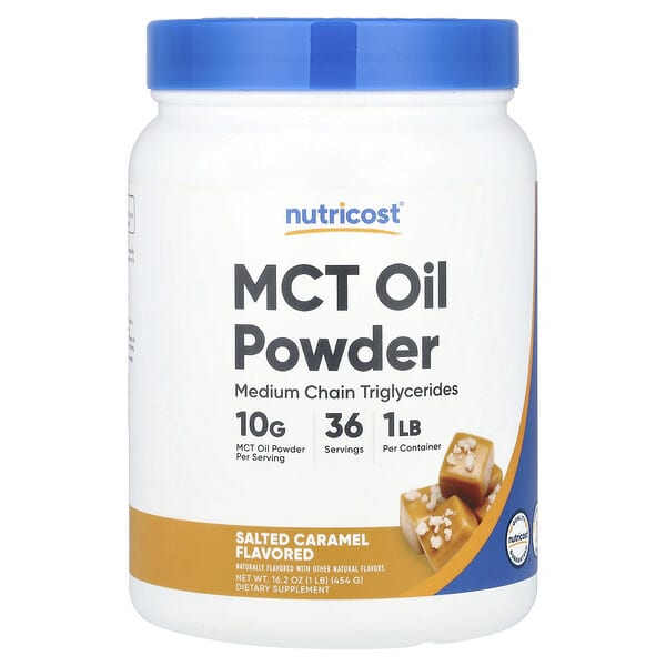 Nutricost MCT Oil Powder, Salted Caramel, 1 lb (454 g)