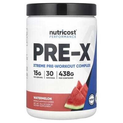 Nutricost, Performance Boost, PRE-X, Xtreme Pre-Workout Complex, Watermelon Flavor, 15.6 oz (438 g)
