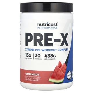 Nutricost, Performance, PRE-X, Xtreme Pre-Workout Complex, Watermelon, 15.6 oz (438 g)