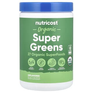 Nutricost, Organic Super Greens, Bio-Supergemüse, geschmacksneutral, 309 g (11 oz.)