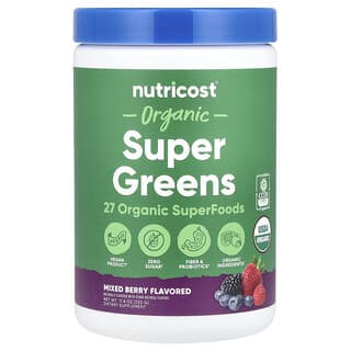 Nutricost, 有機 Super Greens，混合漿果，11.8 盎司（330 克）