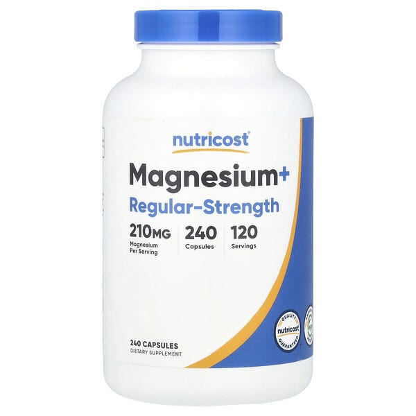 Magnesium+, Regular-Strength, 240 Capsules (105 mg per Capsule)