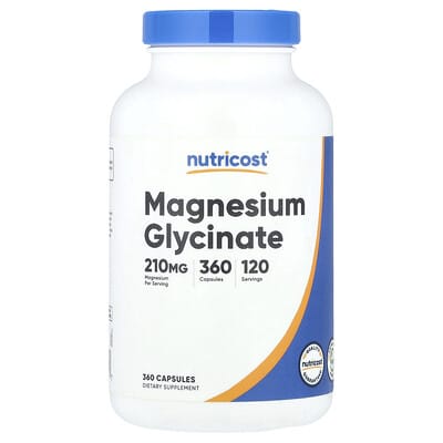 Nutricost, Magnesium Glycinate, 210 mg, 360 Capsules (70 mg per capsule)