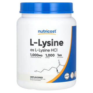 Nutricost, L-Lysine, Unflavored, L-Lysin, geschmacksneutral, 1 kg (35,7 oz.)