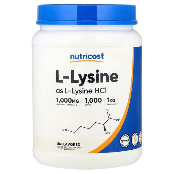 Nutricost, L-Lysine, Unflavored, 35.7 oz (1 kg) — product photo 1