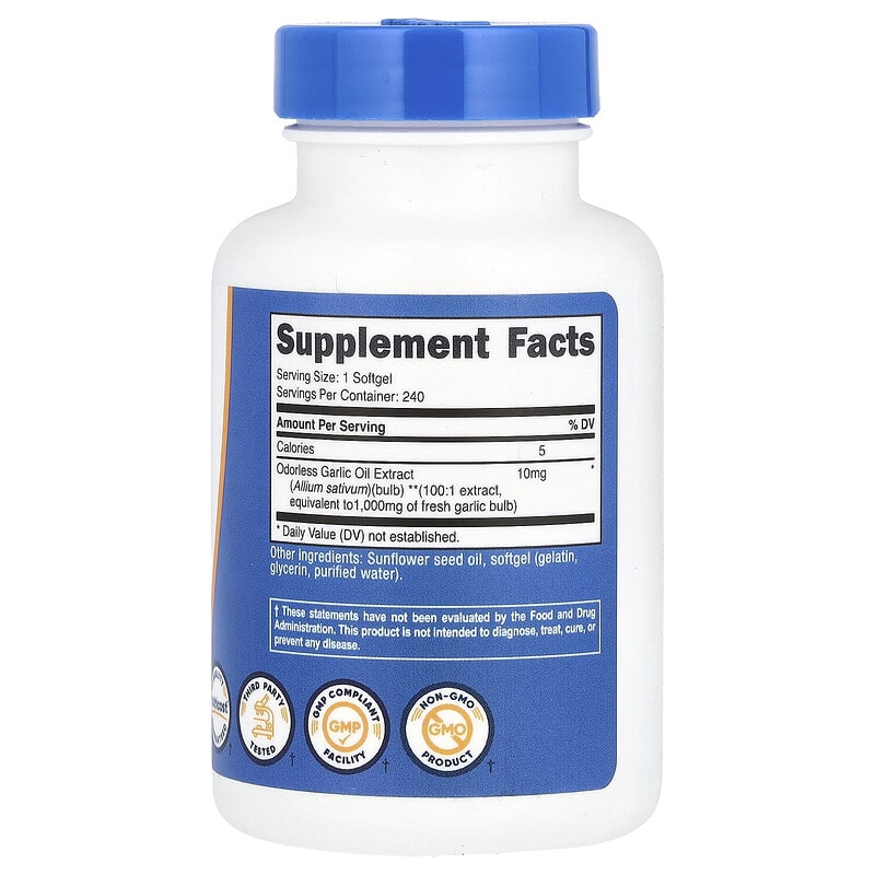 Ajo, 1000 mg, 240 cápsulas blandas