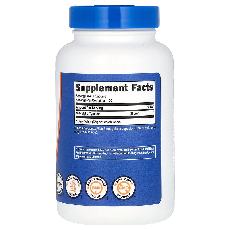 N-Acetyl L-Tyrosine, 350 mg, 120 Capsules