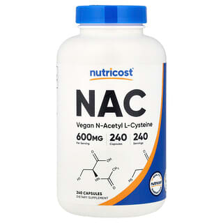 Nutricost, NAC, 600 мг, 240 капсул