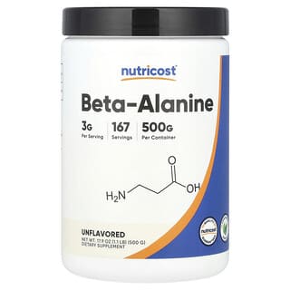 Nutricost, Bêta-alanine, Non aromatisé, 500 g