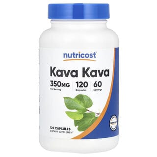 Nutricost, Кава Кава, 350 мг, 120 капсул (175 мг в каждой капсуле)