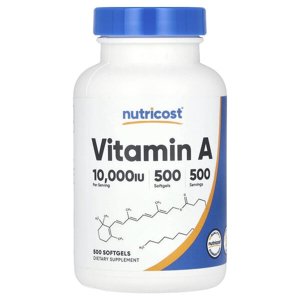 Nutricost Vitamin A, 10000 IU, 500 Softgels