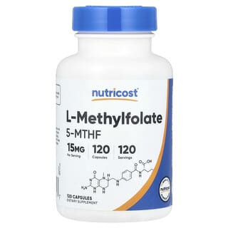 Nutricost, L-Metilfolato, 15 mg, 120 Cápsulas