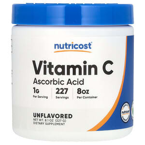 Nutricost, Vitamine C, Non aromatisée, 227 g