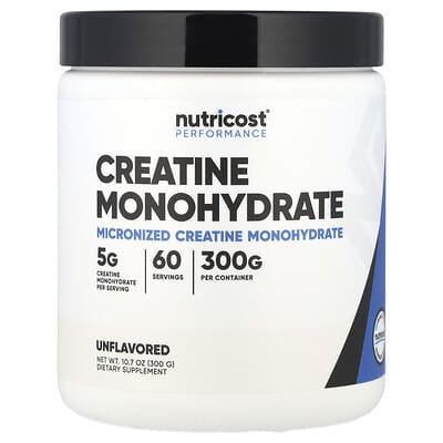 Nutricost, Performance, Creatine Monohydrate, Unflavoured, 10.7 oz (300 g)