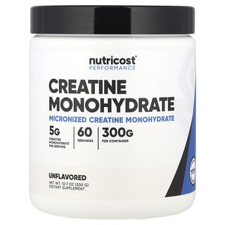 Nutricost, Performance, Monohidrato de creatina, Sin sabor, 300 g (10,7 oz)