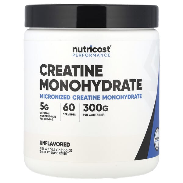 Nutricost Performance, Creatine Monohydrate, Unflavored, 10.7 oz (300 g)
