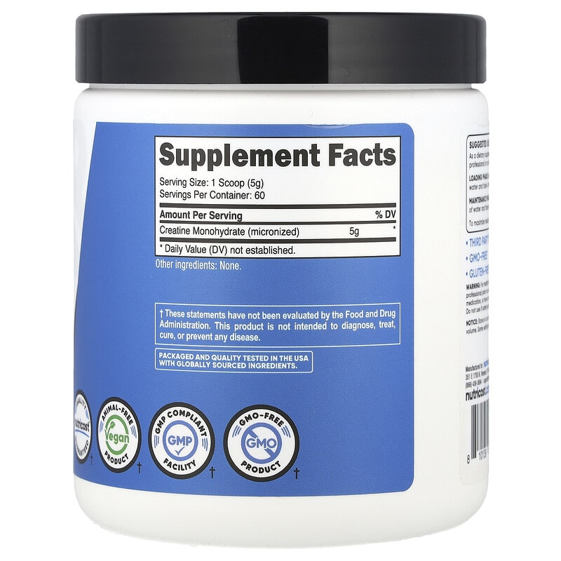 Купить Nutricost, Performance, моногидрат креатина, без добавок, 300 г