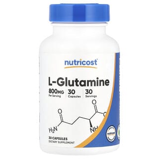 Nutricost, L-Glutamine, L-Glutamin, 800 mg, 30 Kapseln