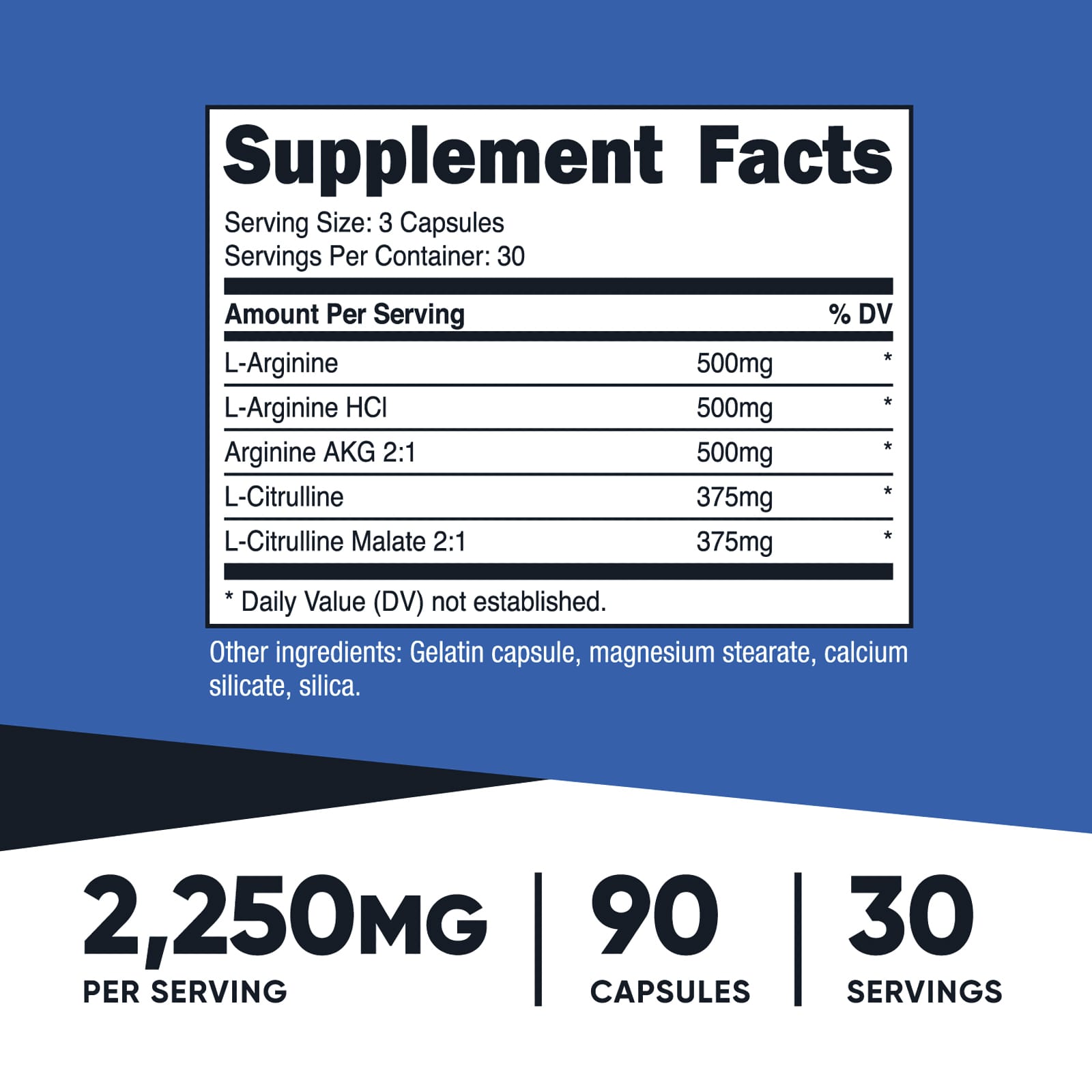 Nutricost, 表現，一氧化氮促進劑，90 粒膠囊