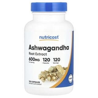 Nutricost, Extrato da Raiz de Ashwagandha, 600 mg, 120 Cápsulas