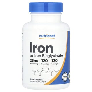 Nutricost, Iron, 25 mg , 120 Capsules