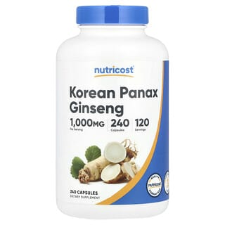 Nutricost, Panax ginseng Coreano, 1.000 mg, 240 Cápsulas (500 mg por Cápsula)