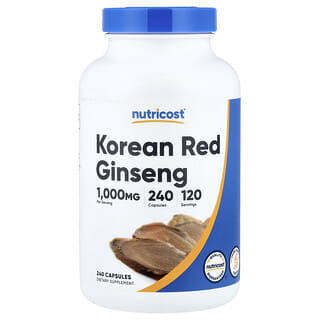 Nutricost, Panax ginseng Coreano, 240 Cápsulas Vegetais (500 mg por Cápsula)