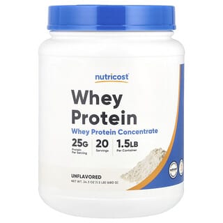 Nutricost, Concentrado de Proteína Whey, Sem Sabor, 680 g (1,5 lb)