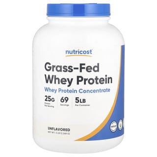 Nutricost, Grass-Fed Whey Protein Concentrate, Unflavored, 5 lb (2,268 g)