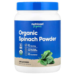 Nutricost, порошок из органического шпината, без добавок, 454 г (16,2 унции)