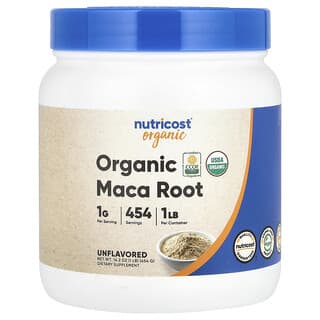 Nutricost, Raíz de maca orgánica, Sin sabor, 454 g (1 lb)