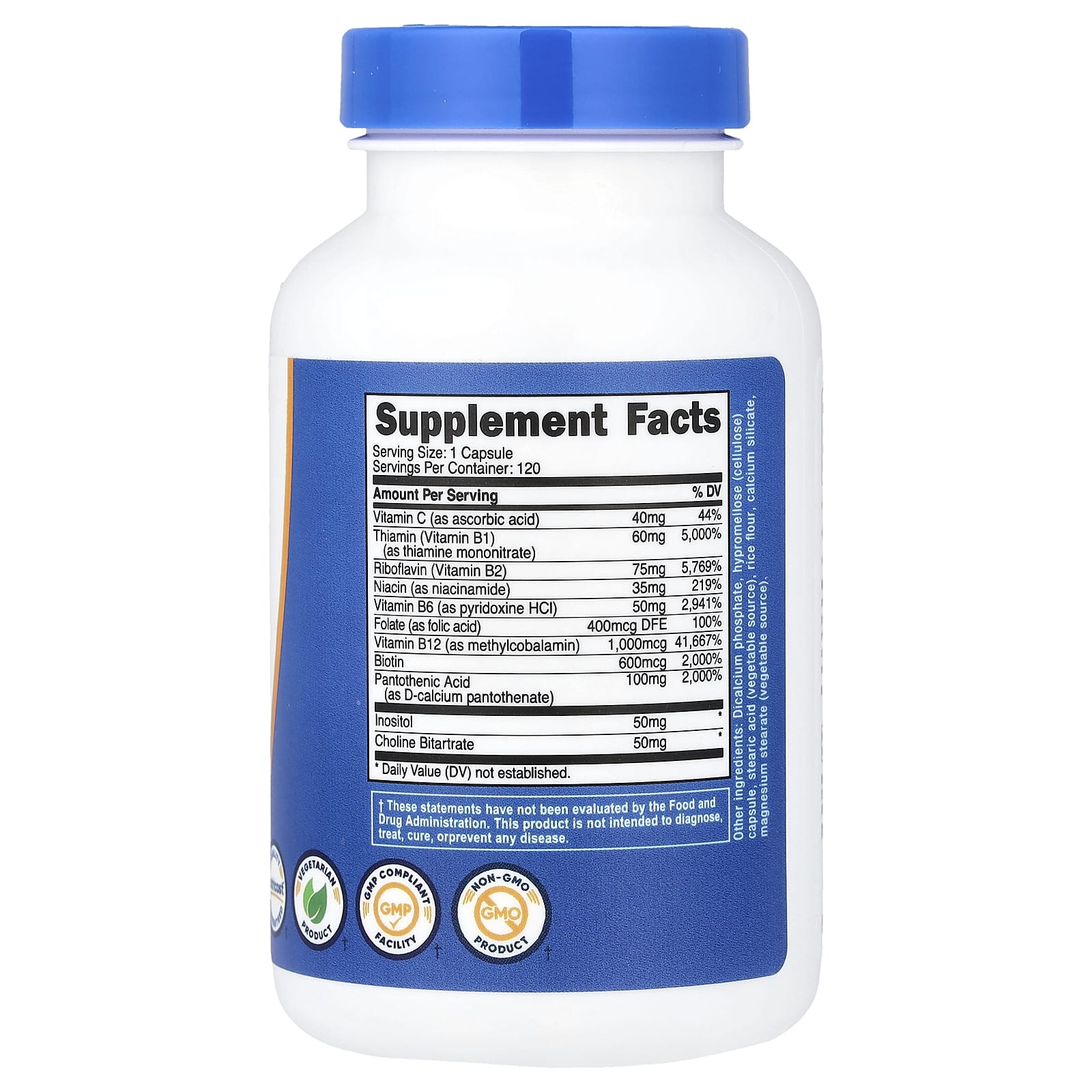 Nutricost, 維他命 B 複合物，120 粒膠囊