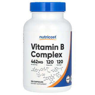 Nutricost, Vitaminas do Complexo B, 462 mg, 120 Cápsulas