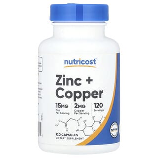 Nutricost, Zinc + Copper, 120 Capsules