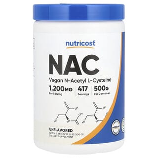 Nutricost, NAC, Sem Sabor, 500 g (17,9 oz)