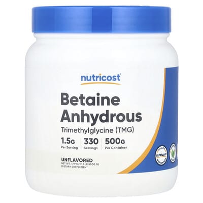 Nutricost, Betaine Anhydrous, Unflavoured, 17.9 oz (500 g)