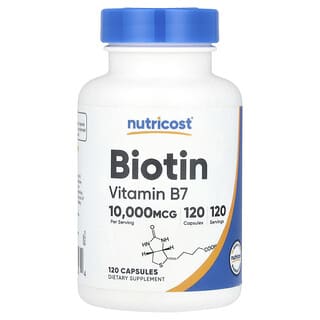 Nutricost, Biotina, 10.000 mcg, 120 Cápsulas