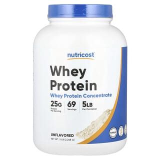 Nutricost, Concentrado de proteína de suero de leche, sin sabor, 2268 g (5 lb)