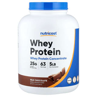 Nutricost, Heraproteiinikonsentraatti, maitosuklaa, 5 lb (2 268 g)
